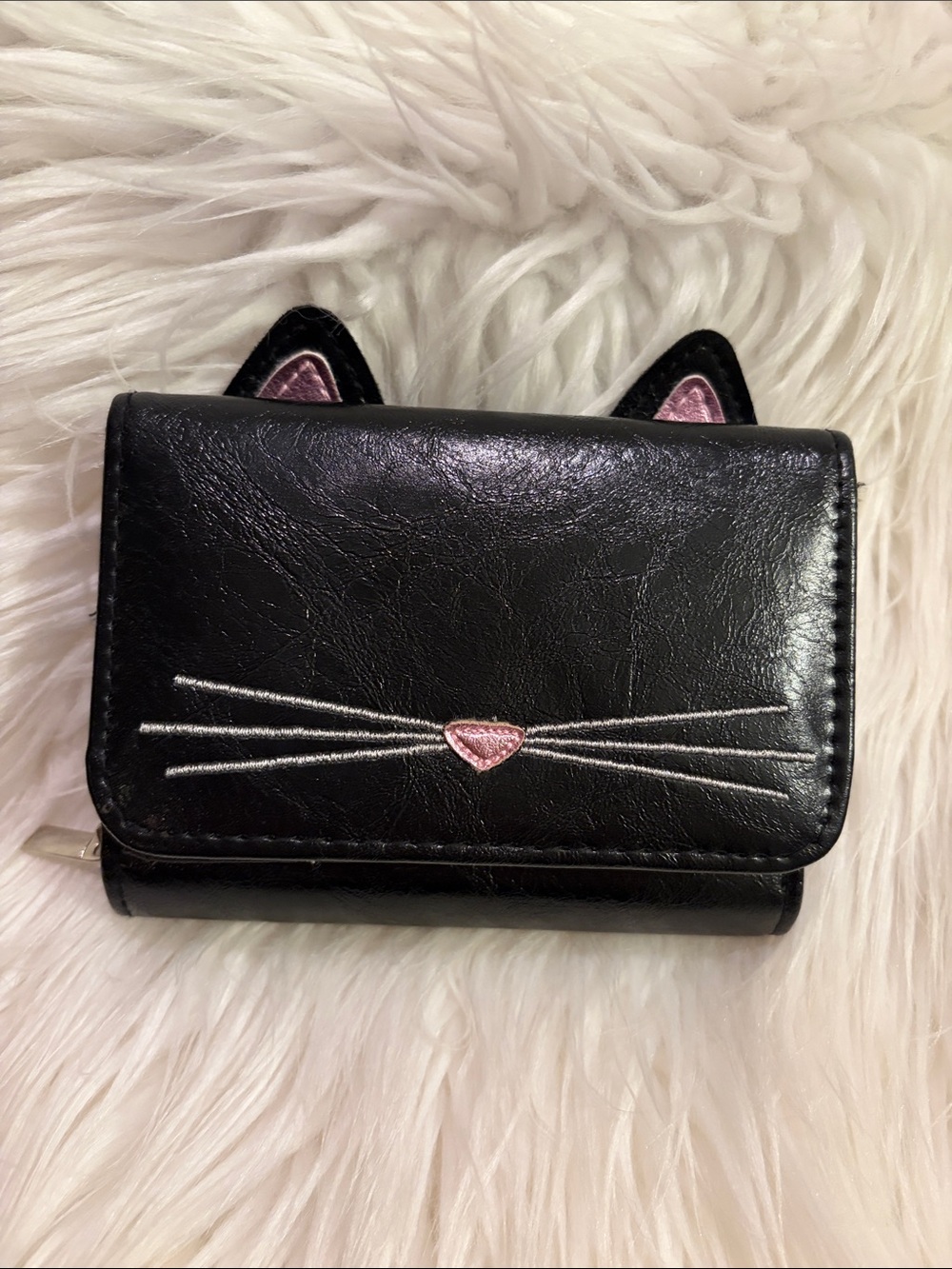 Black Cat Wallet with Pink Accent - Unbranded